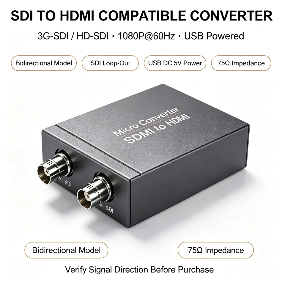 Sdi To Hdmi Converter Broadcast - Konwerter HDMI-kompatybilny na SDI z wyjściem