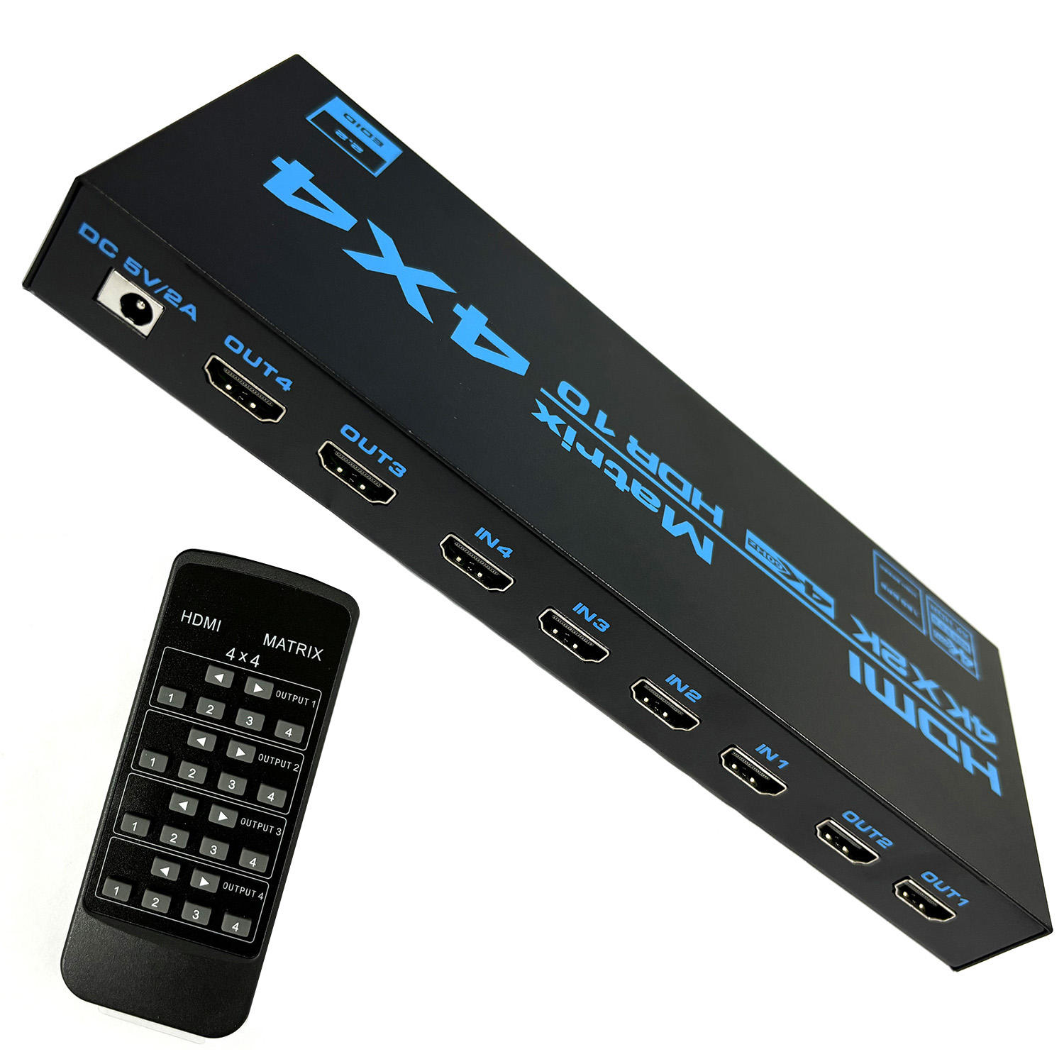 Hdmi Matrix Switch 4X4 4K 60Hz - Matryca HDMI 4K 4 wejścia 4