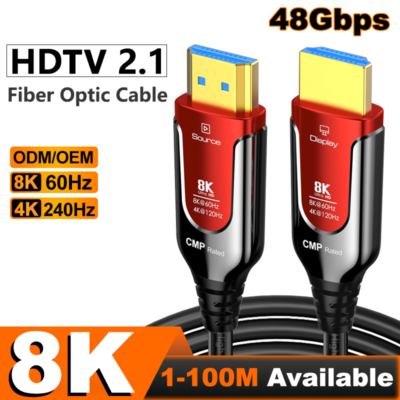 Hdmi Fiber Optic Cable 50M 100M - Kabel światłowodowy HDMI 2.1 8K, odporny