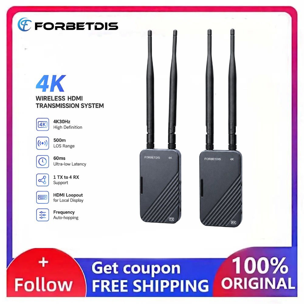 Wireless Video Transmitter For Camera Dslr - FORBETDIS JM500PRO 4K30fps Bezprzewodowy Nadajnik i