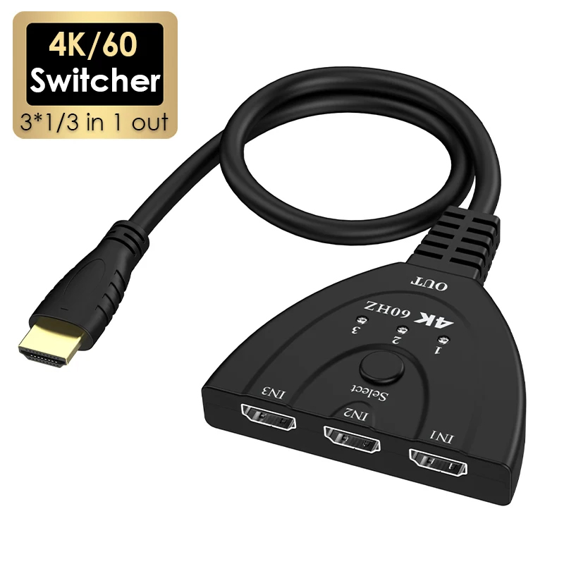 Hdmi Splitter 1 In 4 Out 4K 60Hz - Przełącznik HD 4K 60Hz 3D Mini