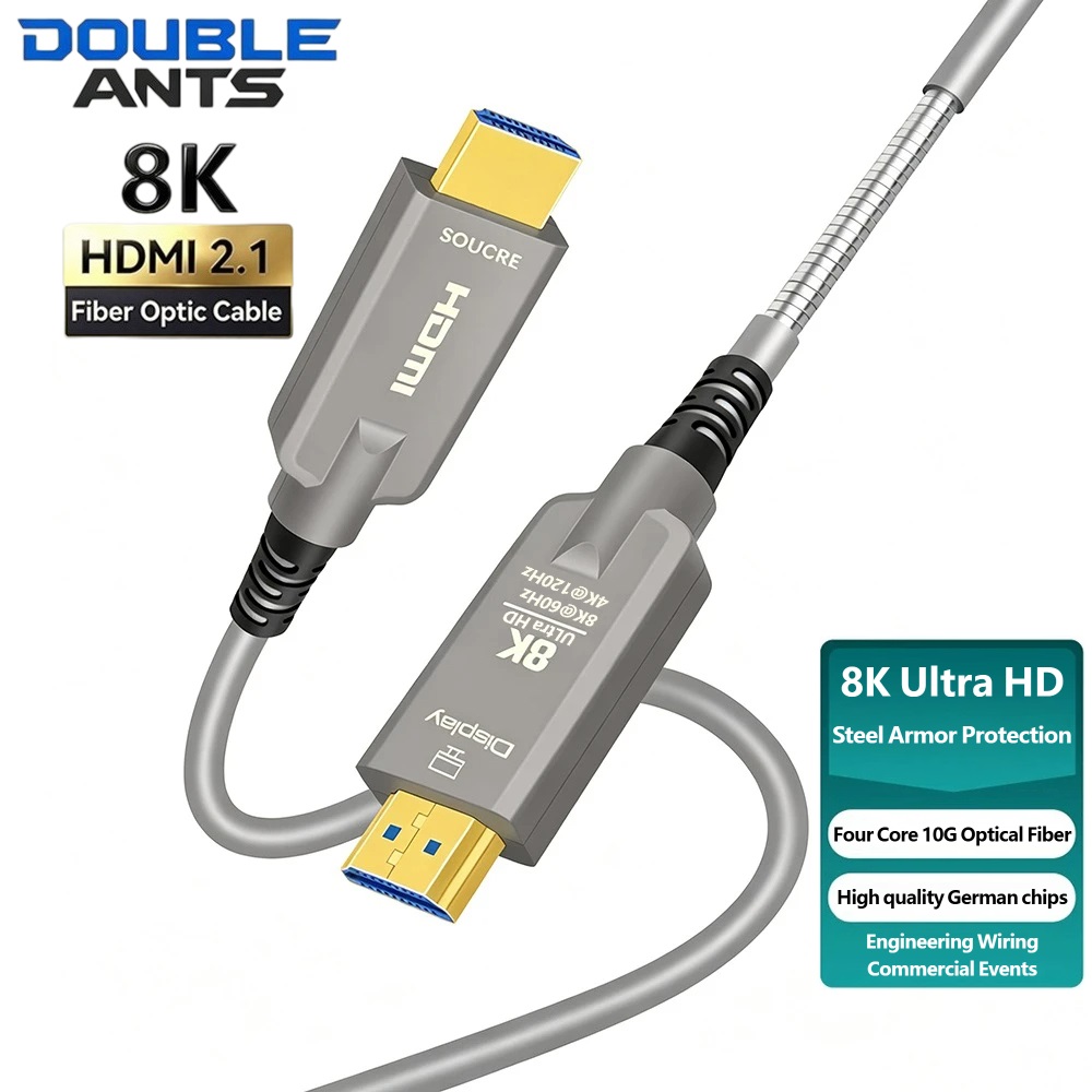 Hdmi Fiber Optic Cable 50M 100M - Długi wzmocniony światłowodowy kabel HDMI 2.1