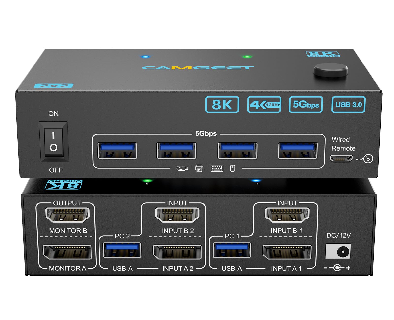 Przełącznik KVM 4K@144Hz na 2  – Hdmi Kvm Switch 4 Port Dual Monitor recenzja i cena