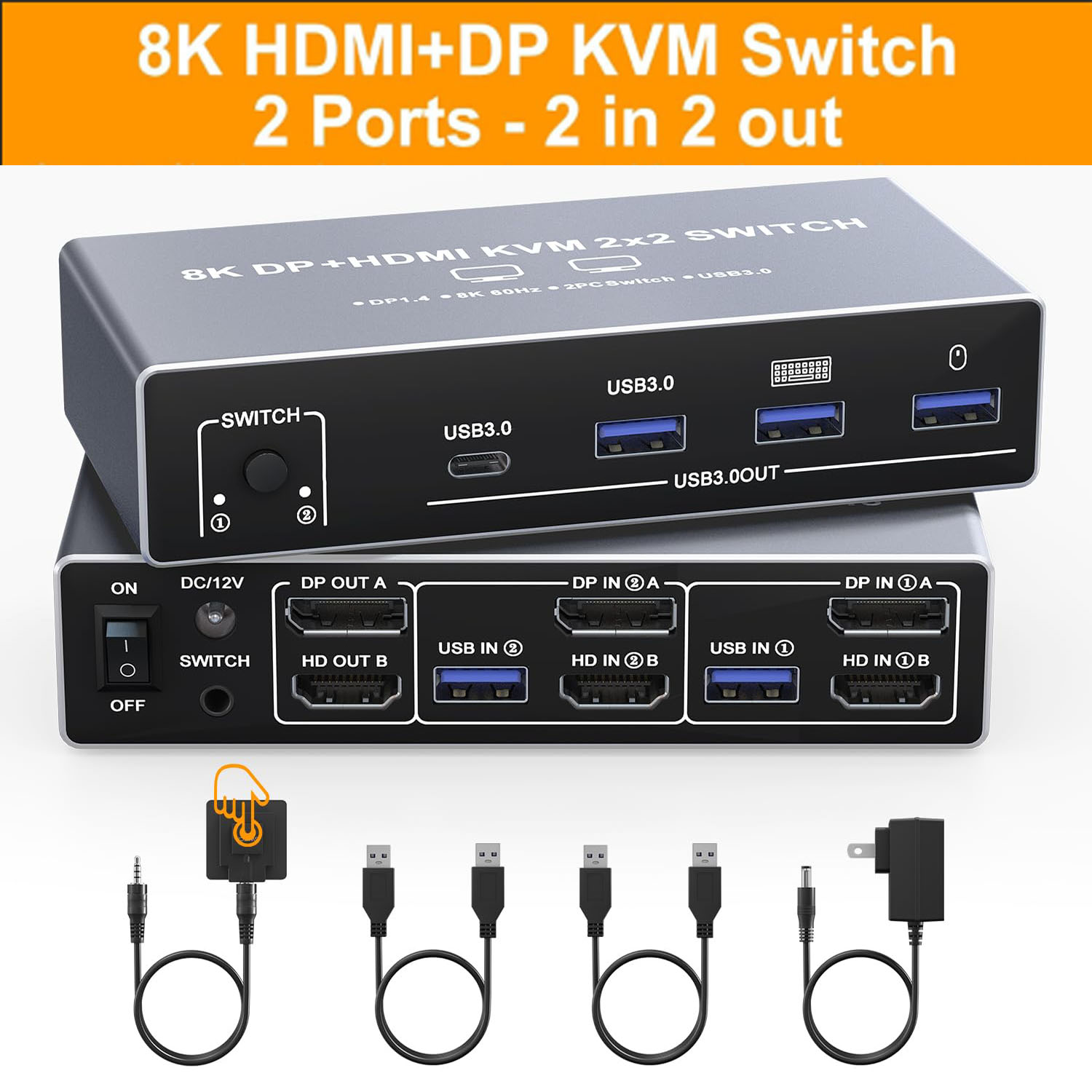 Przełącznik KVM 8K DisplayPort – Hdmi Kvm Switch 4 Port Dual Monitor recenzja i cena