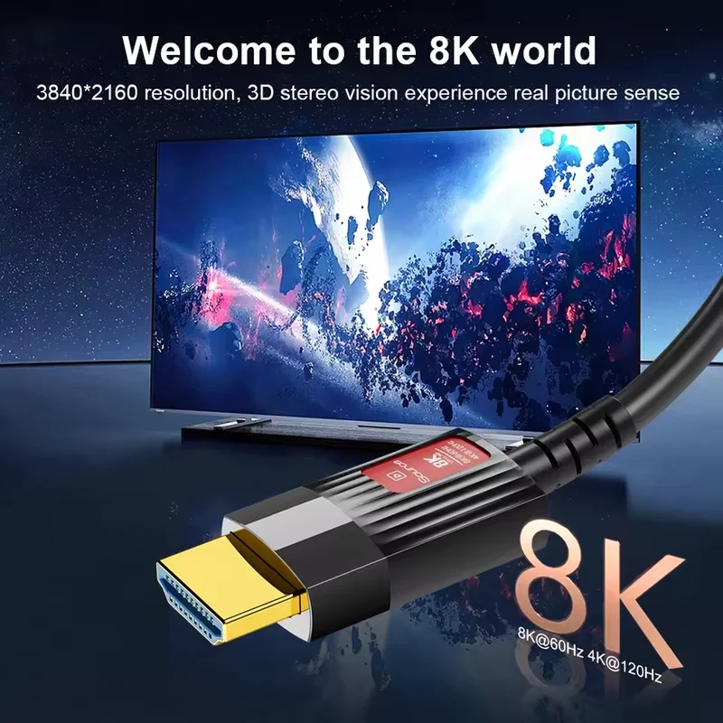 Kabel światłowodowy HDMI 2.1 8 – Hdmi Fiber Optic Cable 50M 100M recenzja i cena