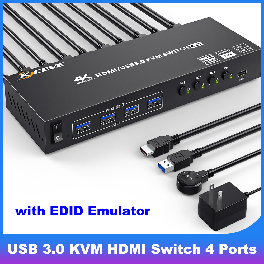 KCEVE 4K KVM HDMI Switch 4 Por – Hdmi Matrix Switch 4X4 4K 60Hz recenzja i cena