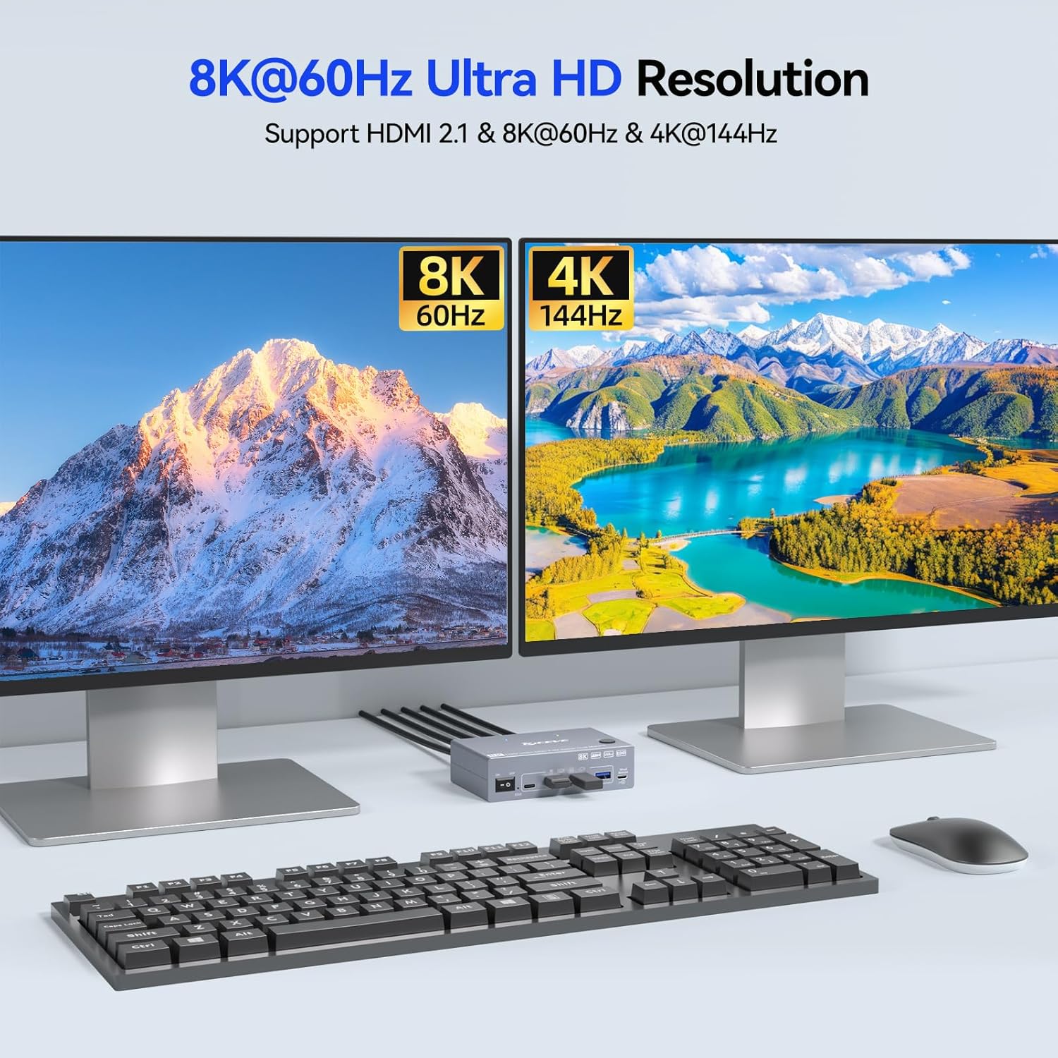 Przełącznik KVM 8K@60Hz USB 3. – Hdmi Kvm Switch 4 Port Dual Monitor recenzja i cena