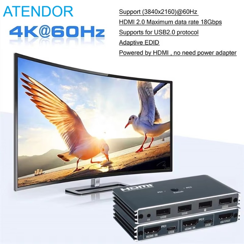 Przełącznik KVM USB 2X1 kompat – Hdmi Matrix Switch 4X4 4K 60Hz recenzja i cena