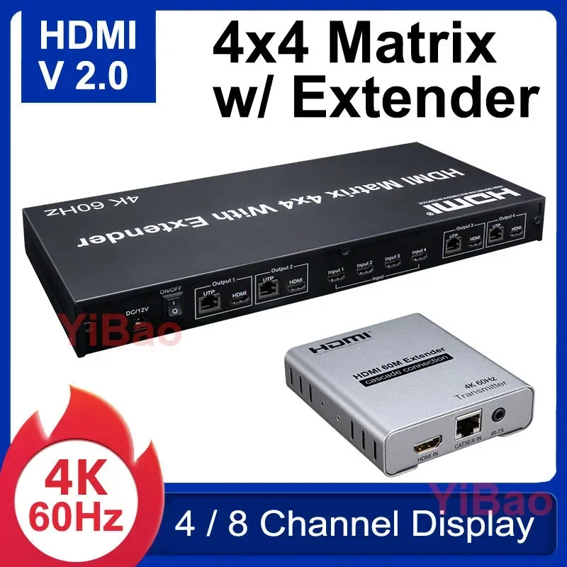 Matryca HDMI 4x4 4K 60Hz HDMI2 – Hdmi Matrix Switch 4X4 4K 60Hz recenzja i cena