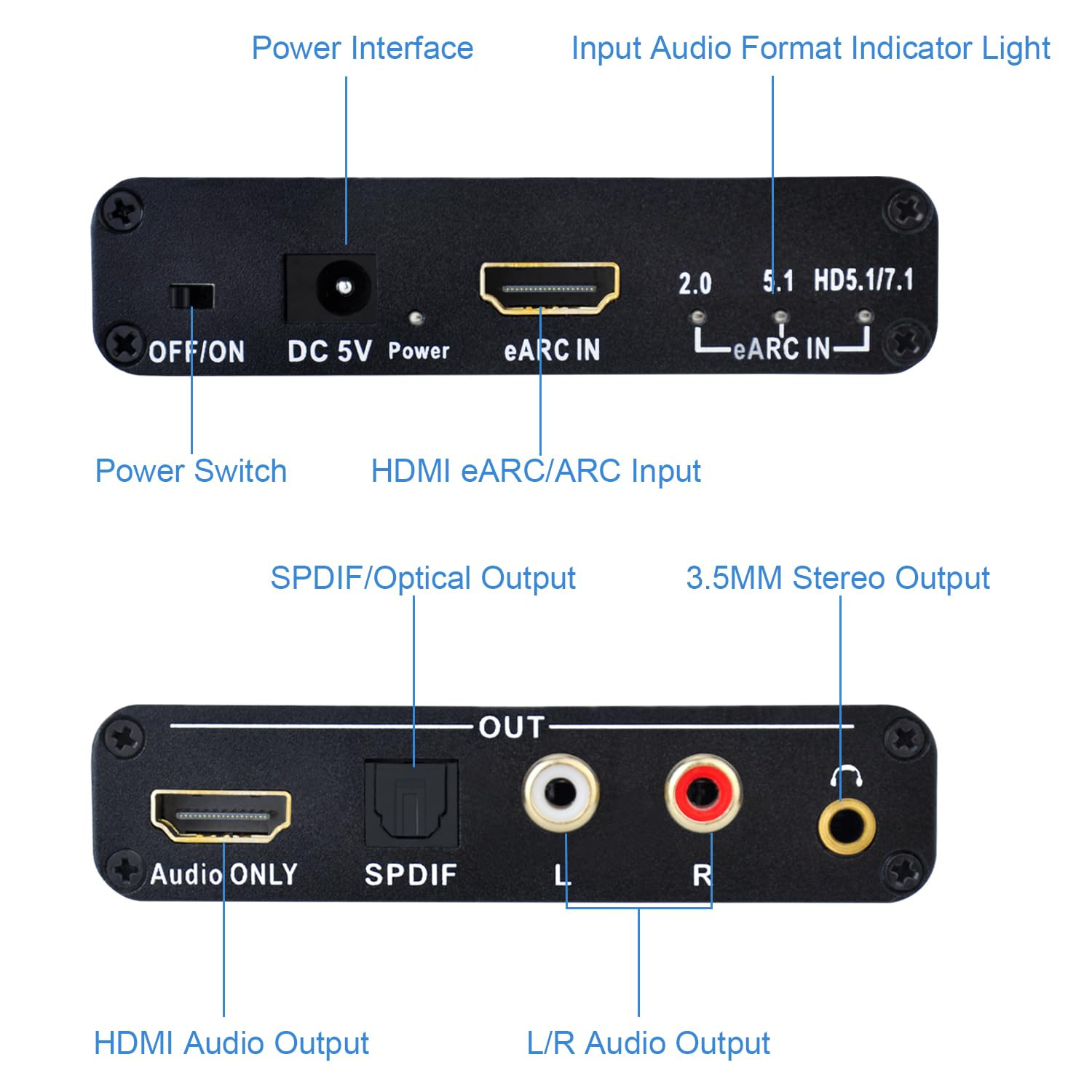 Ekstraktor audio 5.1 7.1 kanał – Hdmi Audio Extractor Earc 7.1 recenzja i cena