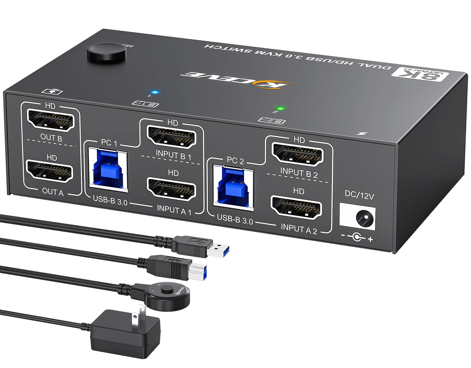 Niestandardowy przełącznik KVM – Hdmi Kvm Switch 4 Port Dual Monitor recenzja i cena
