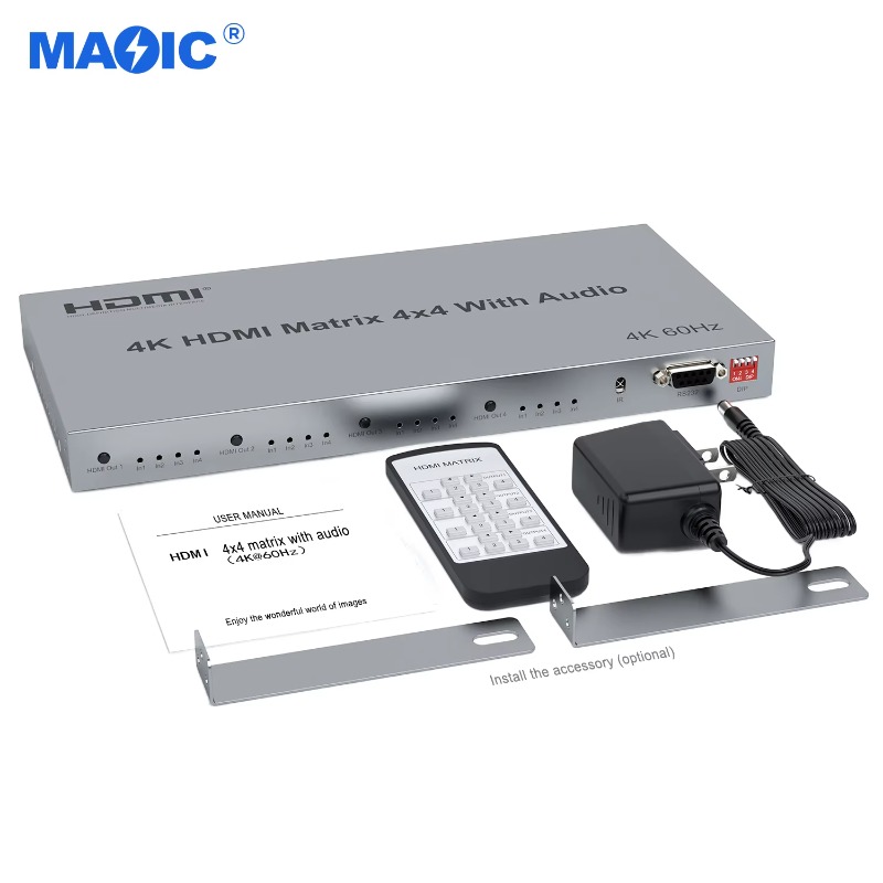 Matrica HDMI 4x4 z interfejsem – Hdmi Matrix Switch 4X4 4K 60Hz recenzja i cena