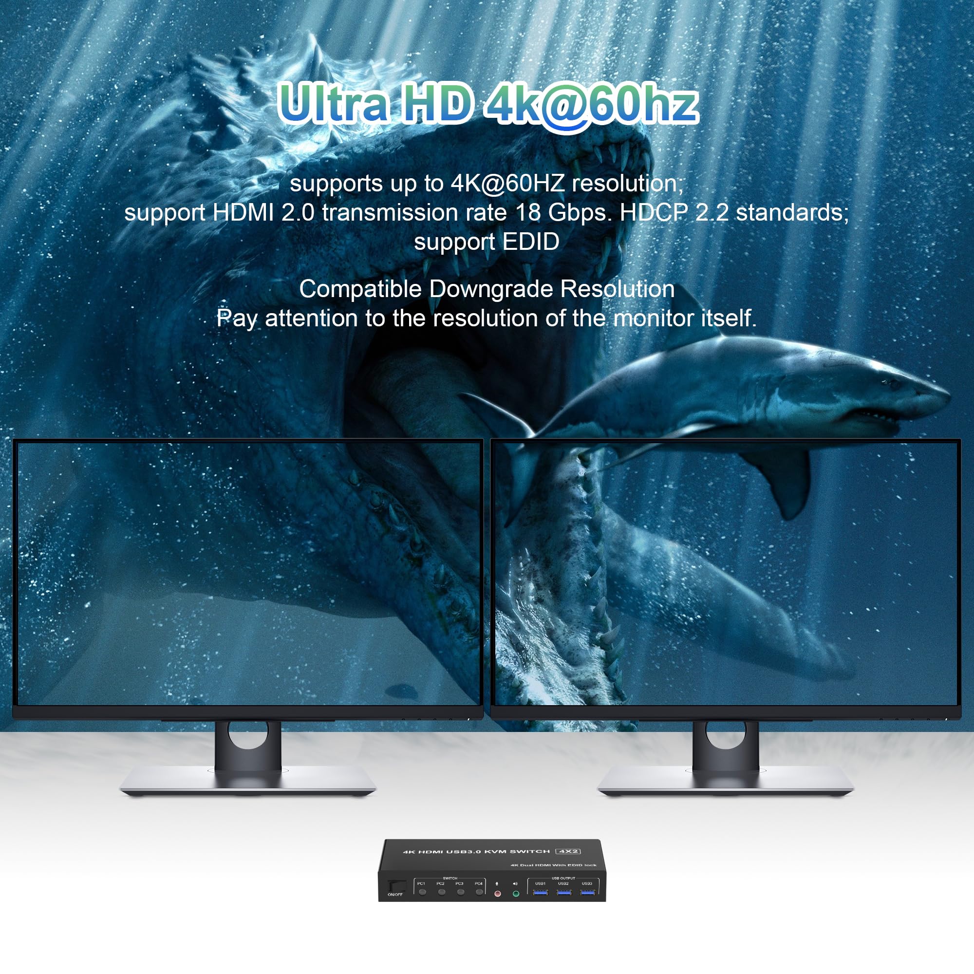 Przełącznik KVM HDMI 4 wejścia – Hdmi Kvm Switch 4 Port Dual Monitor recenzja i cena
